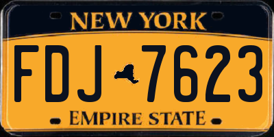 NY license plate FDJ7623