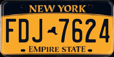 NY license plate FDJ7624