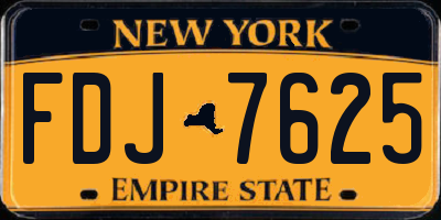 NY license plate FDJ7625