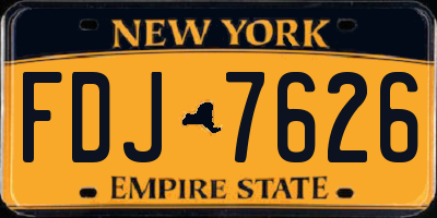 NY license plate FDJ7626