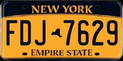 NY license plate FDJ7629
