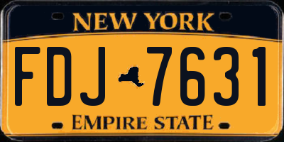 NY license plate FDJ7631
