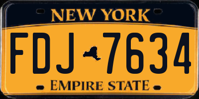 NY license plate FDJ7634