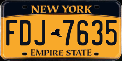 NY license plate FDJ7635