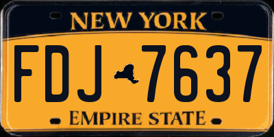 NY license plate FDJ7637