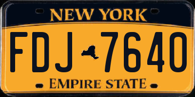 NY license plate FDJ7640
