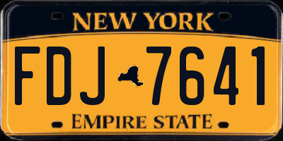NY license plate FDJ7641