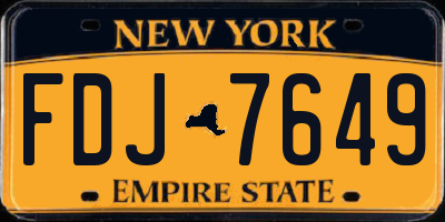 NY license plate FDJ7649