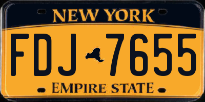 NY license plate FDJ7655