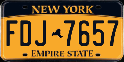 NY license plate FDJ7657