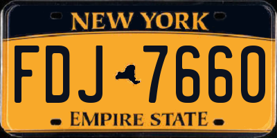 NY license plate FDJ7660