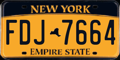 NY license plate FDJ7664