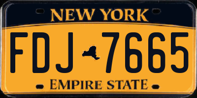 NY license plate FDJ7665