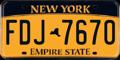 NY license plate FDJ7670