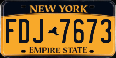 NY license plate FDJ7673