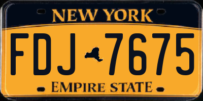 NY license plate FDJ7675