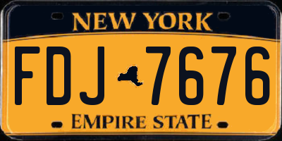 NY license plate FDJ7676