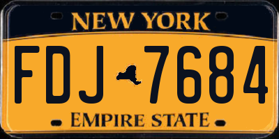NY license plate FDJ7684
