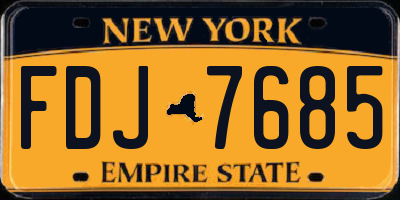 NY license plate FDJ7685