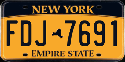 NY license plate FDJ7691