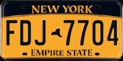 NY license plate FDJ7704