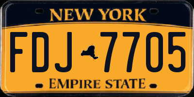 NY license plate FDJ7705