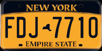 NY license plate FDJ7710