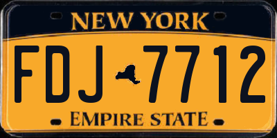 NY license plate FDJ7712