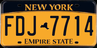 NY license plate FDJ7714