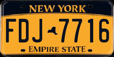 NY license plate FDJ7716