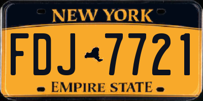 NY license plate FDJ7721