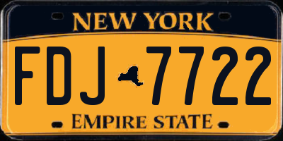 NY license plate FDJ7722