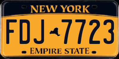 NY license plate FDJ7723
