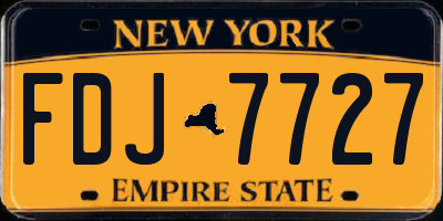 NY license plate FDJ7727