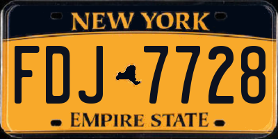 NY license plate FDJ7728
