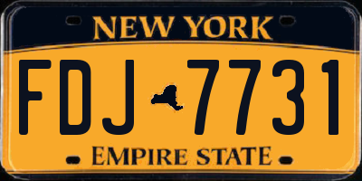 NY license plate FDJ7731