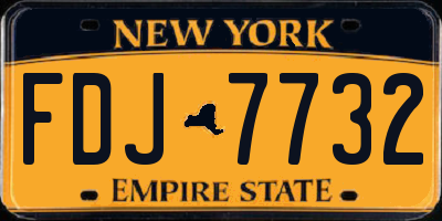 NY license plate FDJ7732