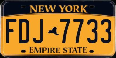 NY license plate FDJ7733