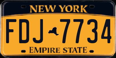 NY license plate FDJ7734