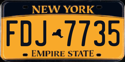 NY license plate FDJ7735