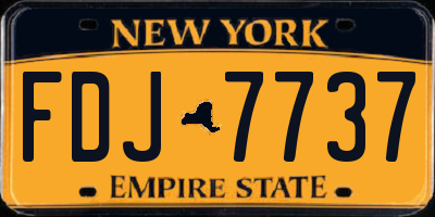 NY license plate FDJ7737