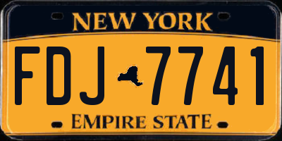 NY license plate FDJ7741