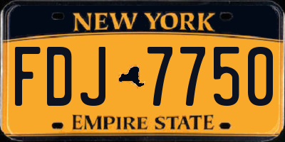 NY license plate FDJ7750
