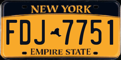 NY license plate FDJ7751