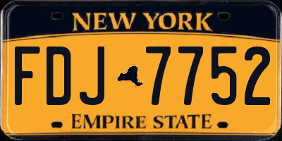 NY license plate FDJ7752