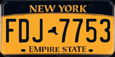 NY license plate FDJ7753