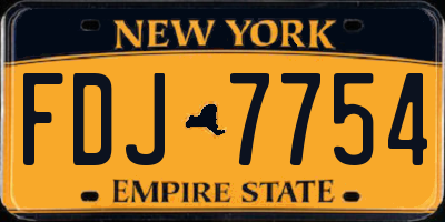 NY license plate FDJ7754