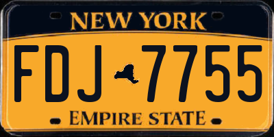 NY license plate FDJ7755