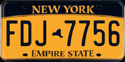 NY license plate FDJ7756