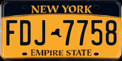 NY license plate FDJ7758